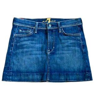 7 For All Man Kind Denim Blue Jean Mini Skirt sz 27  4